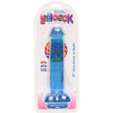 Lollicock 8 Inch Slim Stick with Balls Berry Ice Dildo